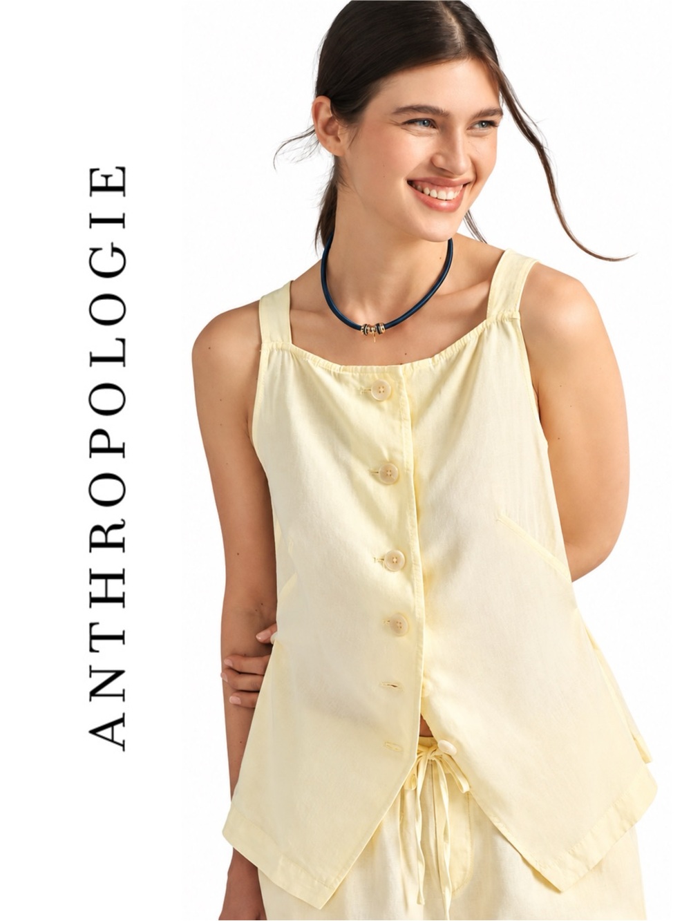 Anthropologie Maeve Longline Vest Top